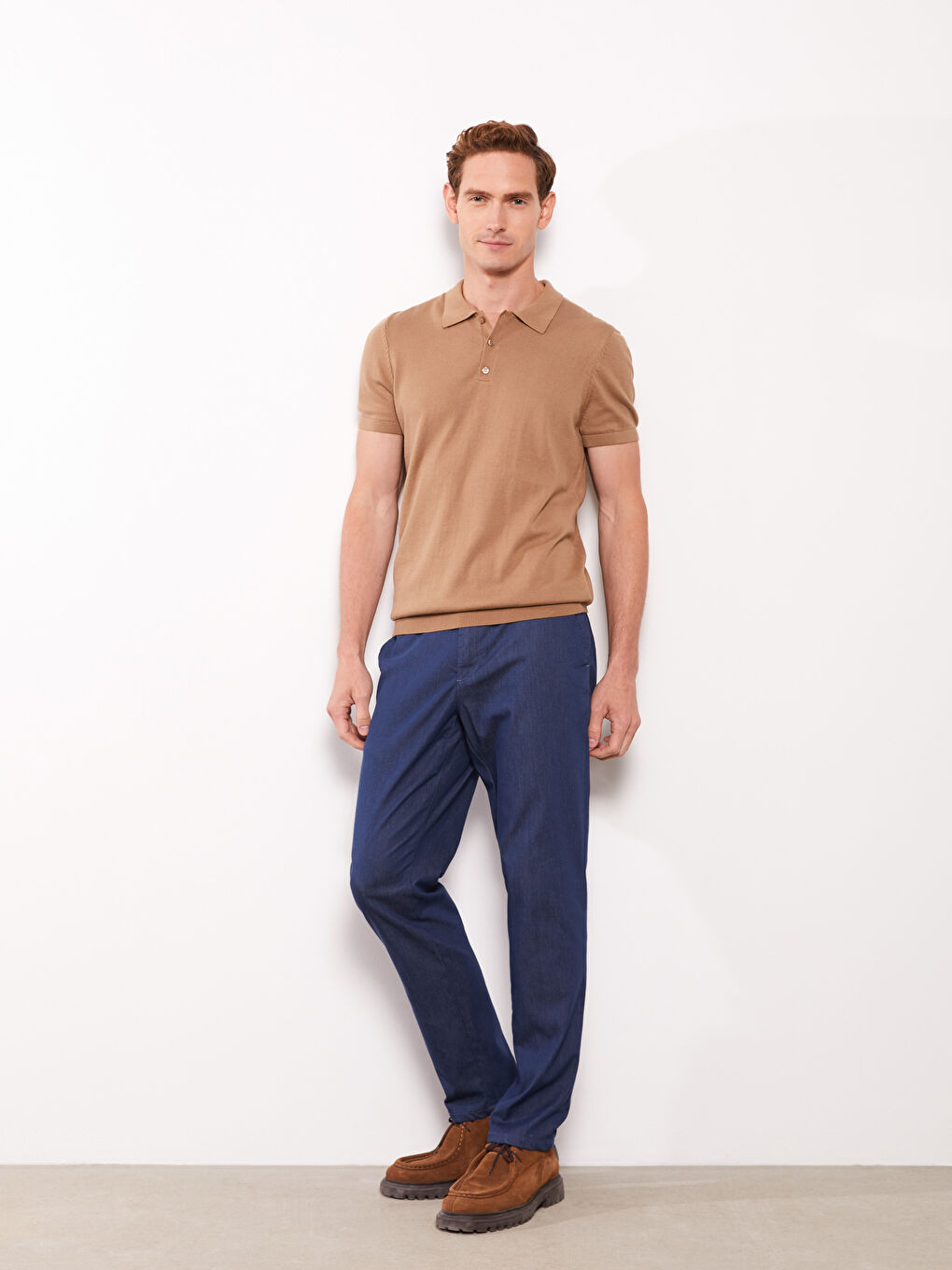 Polo Neck Short Sleeve Men s Tricot Sweater W26520Z8 GUT