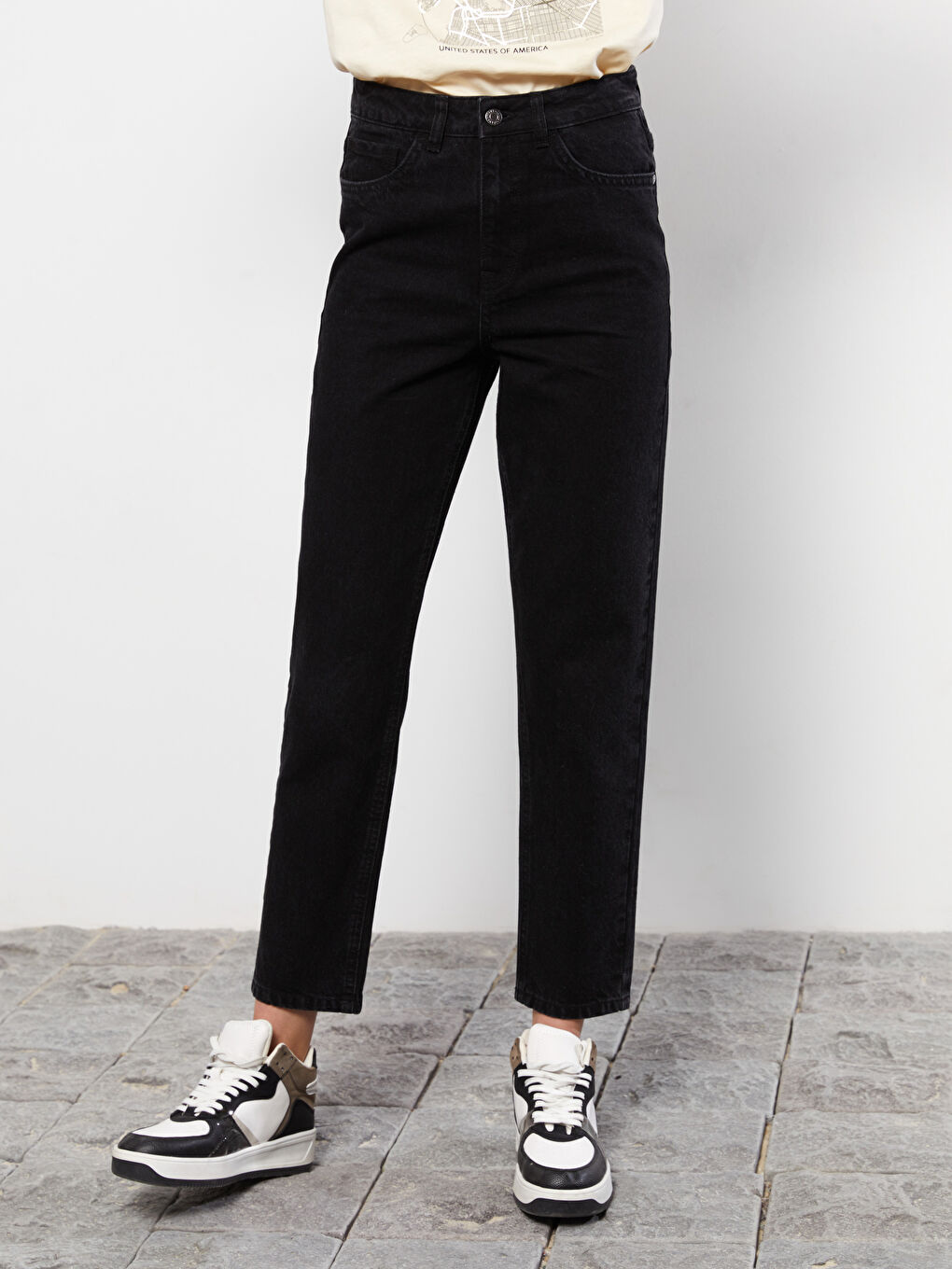 High Waisted Mom Fit Regular Pocket Detailed Women's Rodeo
