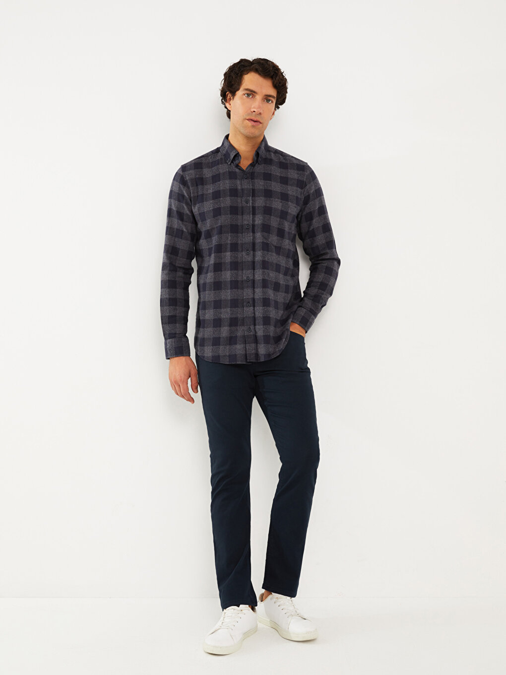 Standard Pattern Gabardine Men's Chino Trousers -W27708Z8-KN7 