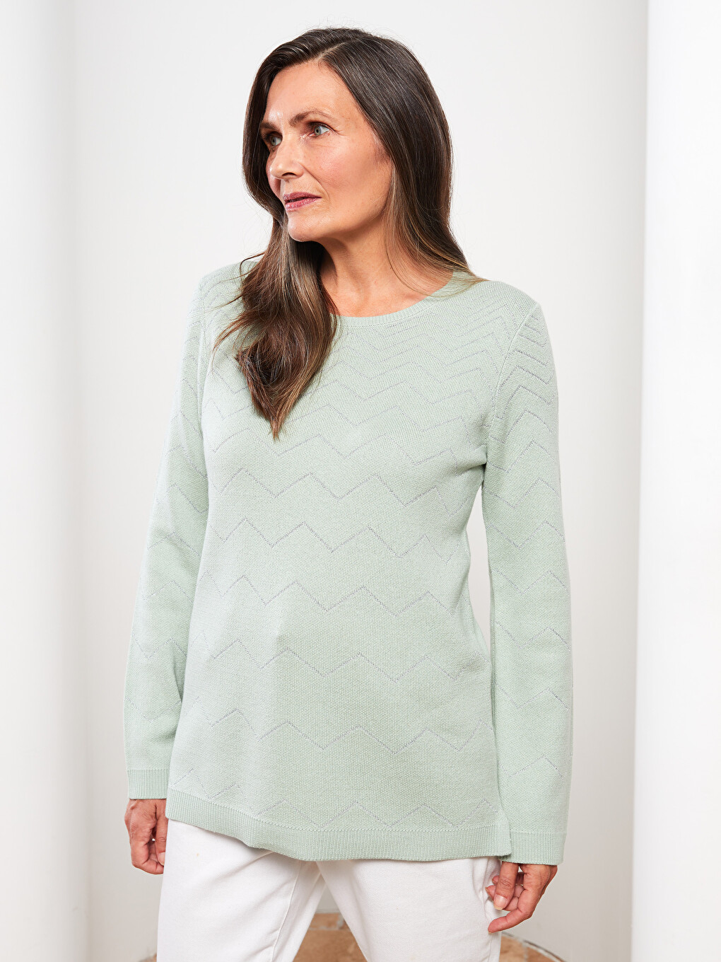 Haut Blanc Manches Longues En Tricot Banana Republic - Taille S - Occasion Très Bon État