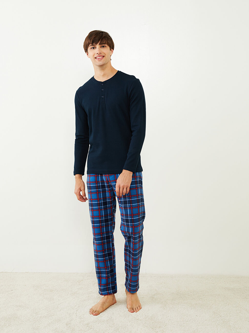 Crew Neck Long Sleeve Men's Pajama Top W27929Z8E1J W27929Z8E1J