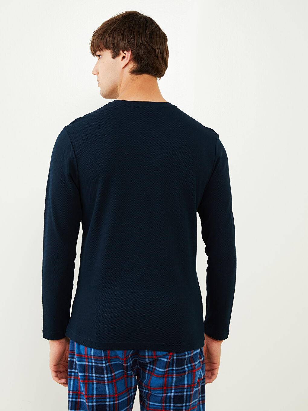 Crew Neck Long Sleeve Men's Pajama Top W27929Z8E1J W27929Z8E1J