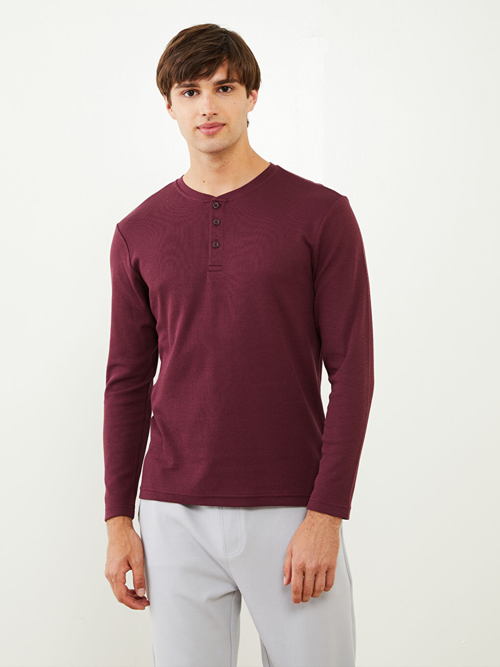 Crew Neck Long Sleeve Men's Pajama Top W27929Z8HEN W27929Z8HEN