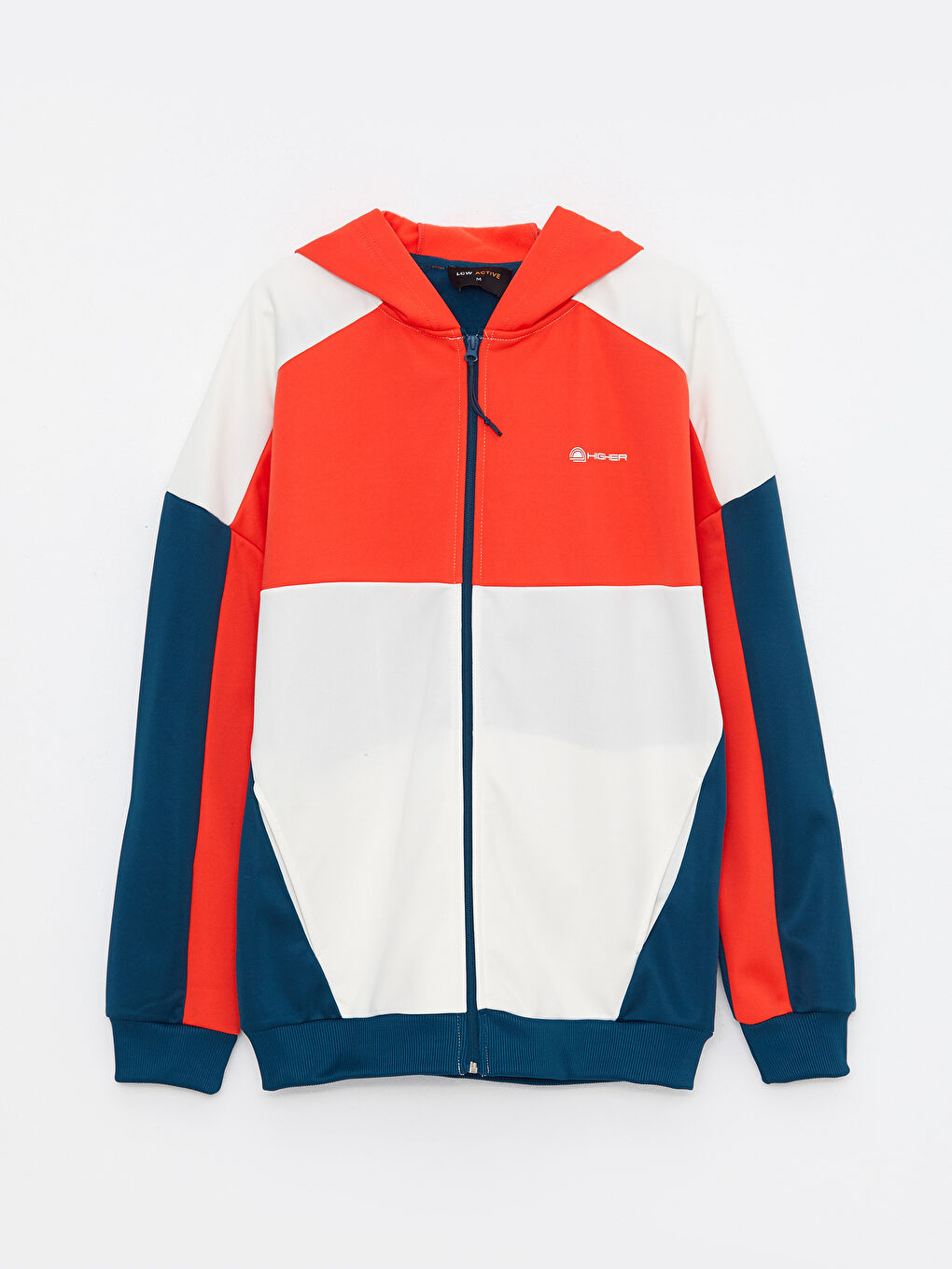 Hooded Long Sleeve Color Block Men's Sports Cardigan