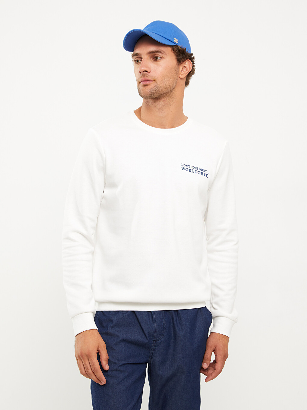 Sweat-shirt décontracté à manches longues et col rond pour femme