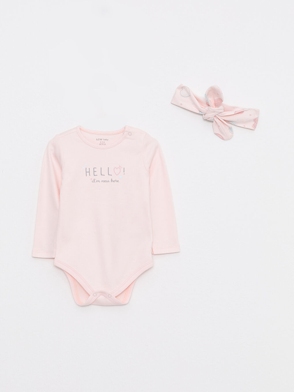 Crew Neck Long Sleeve Printed Baby Girl Hospital Set 3Pack Set