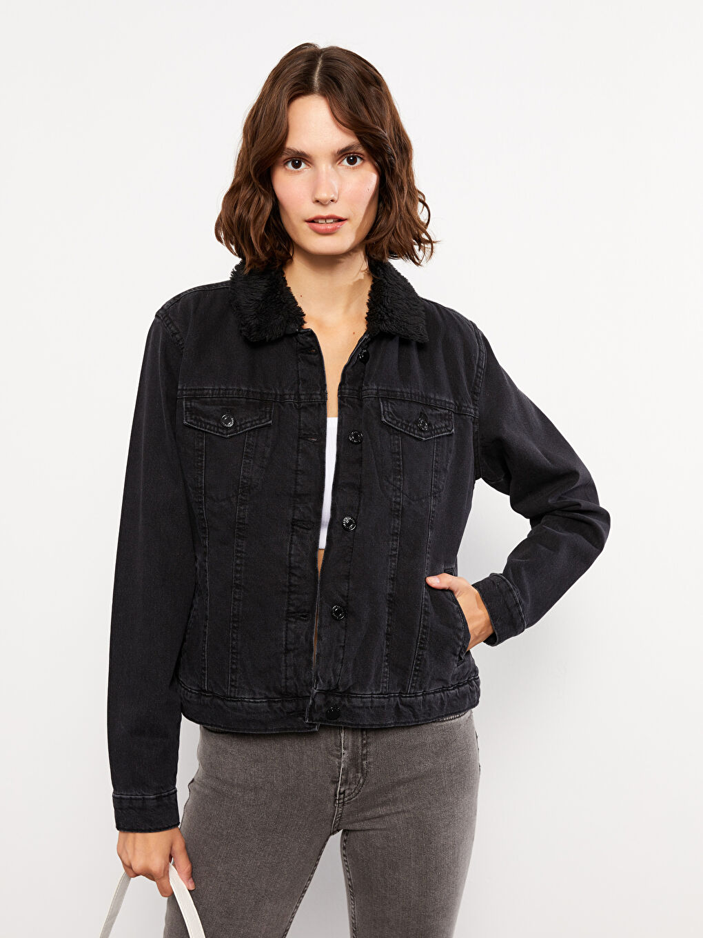 Lenina ♥ AUDREY round neck denim jacket / 追跡付 Lenina ♥ AUDREY round neck denim jacket / 追跡付 ジャケット