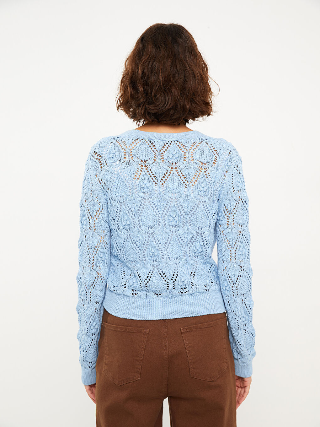 Light blue lace cardigan hot sale