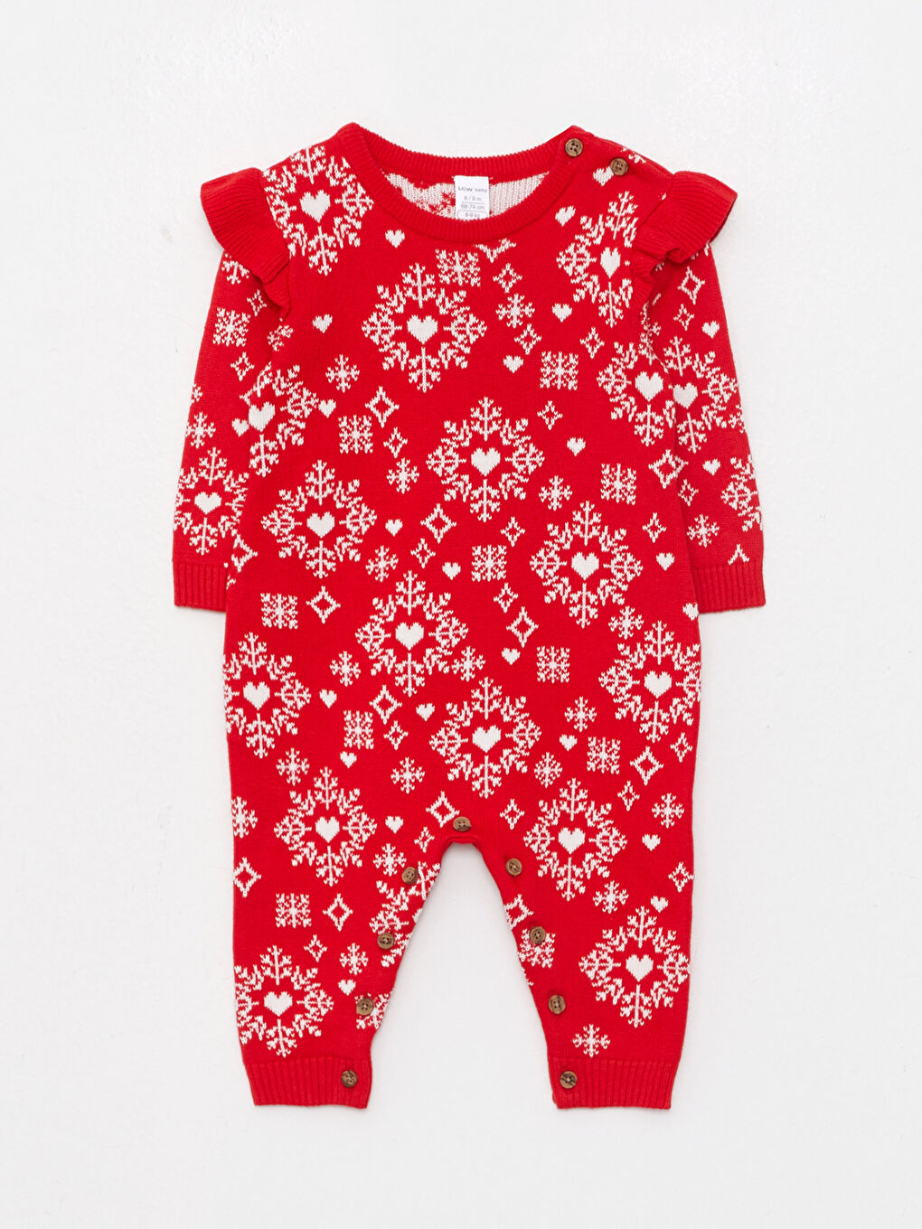 Crew Neck Long Sleeve Printed Cotton Baby Girl Jumpsuit W2AS56Z1 LTQ W2AS56Z1 LTQ LC Waikiki