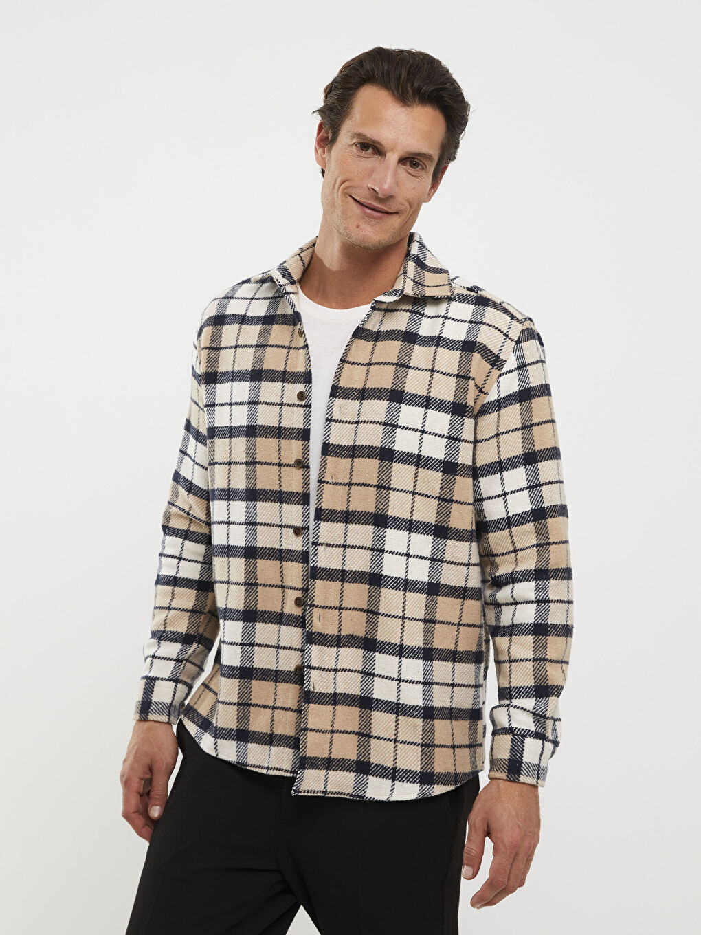 Comfortable Fit Long Sleeve Plaid Men's Lumberjack Shirt W2BL22Z8LKQ