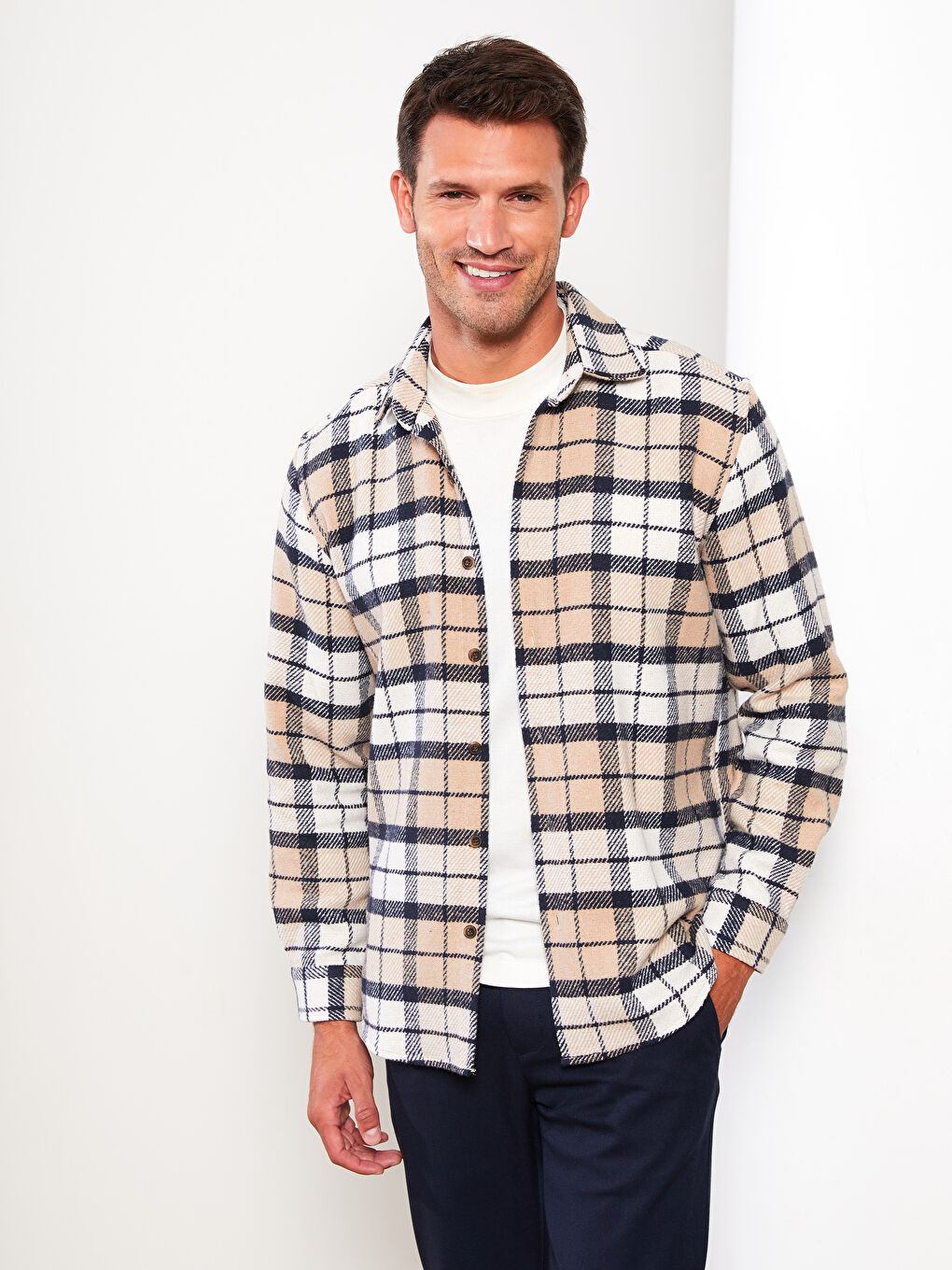 Comfortable Fit Long Sleeve Plaid Men's Lumberjack Shirt W2BL22Z8LKQ