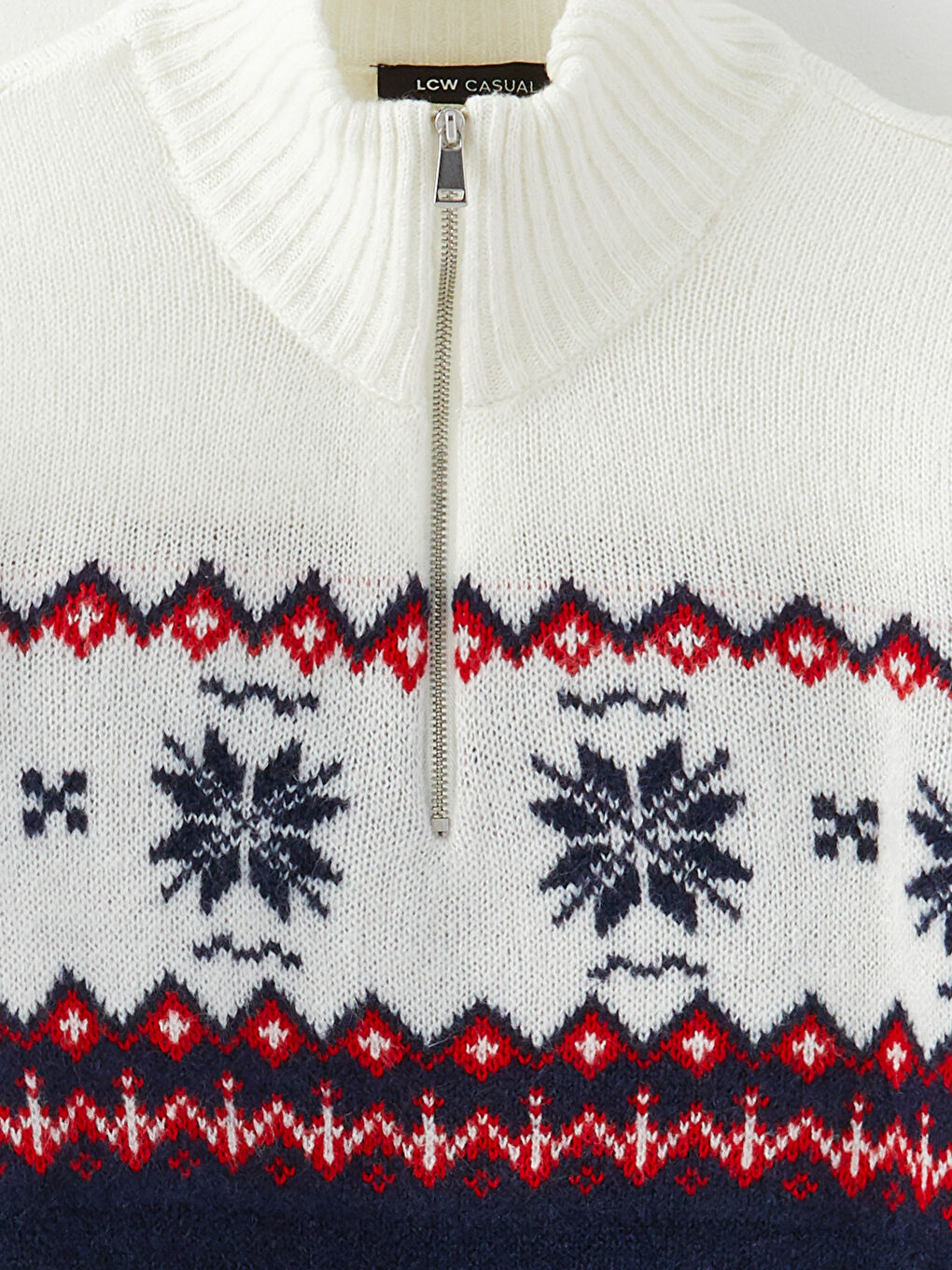 LC WAIKIKI Standing Collar Long Sleeve Patterned Men's Knitwear