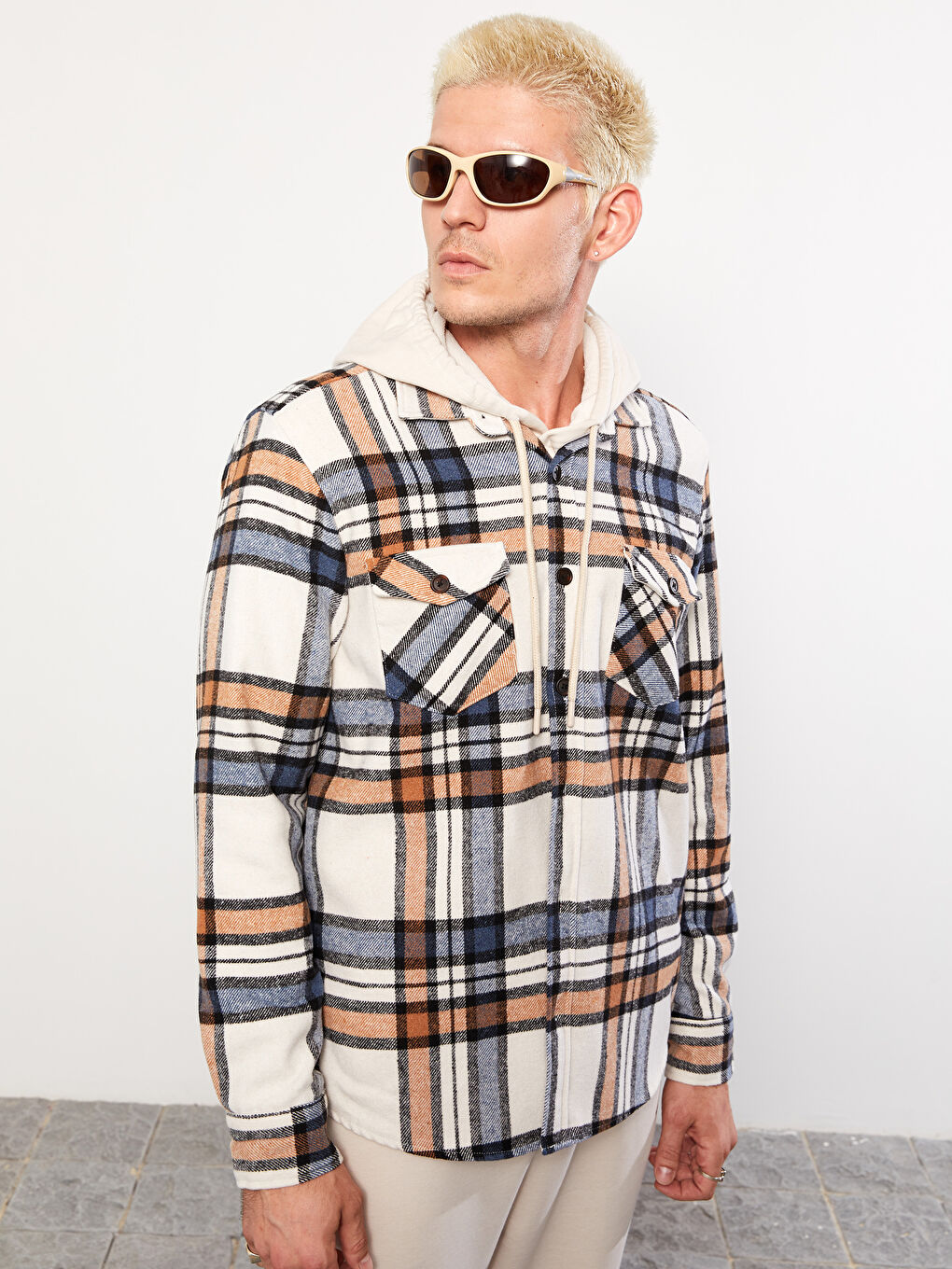 Regular Fit Long Sleeve Plaid Men's Lumberjack Shirt Jacket