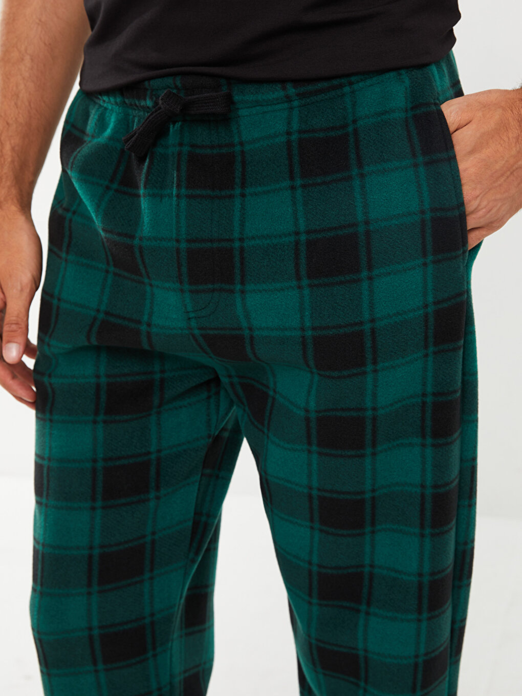 Standard Fit Plaid Fleece Men's Pajama Bottoms -W2BV52Z8-LRR - W2BV52Z8-LRR  - LC Waikiki