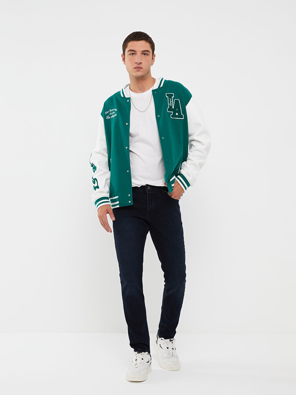 Standard Fit Long Sleeve Men's College Jacket -W2DA63Z8-S6T