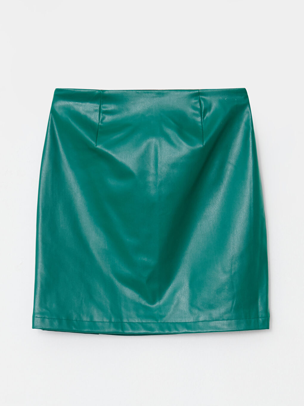 Plain Leather Look Women's Skirt -W2DM77Z8-SMD - W2DM77Z8-SMD - LC Waikiki