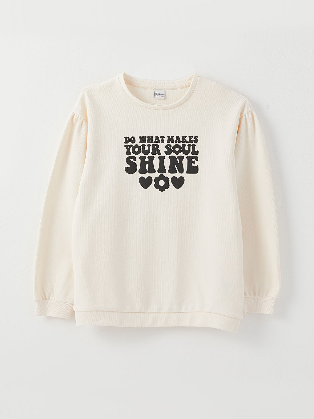 LC WAIKIKI Crew Neck Printed Long Sleeve Girls' Sweatshirt