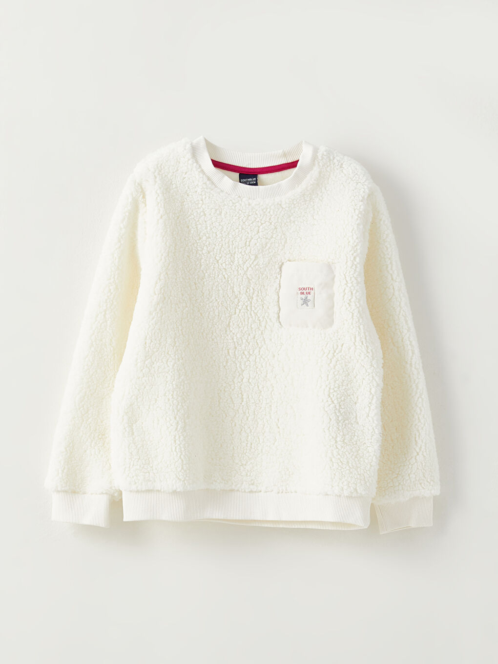 Sherpa crew neck sweatshirt top