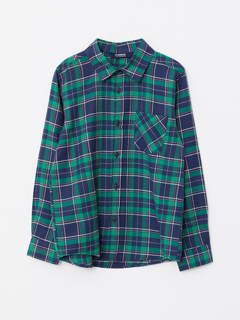 Plaid Long Sleeve Gabardine Boy Shirt -W2G357Z4-LME