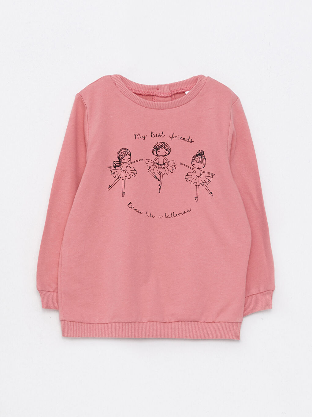 Crew Neck Long Sleeve Printed Baby Girl Sweatshirt and Sweatpants 2