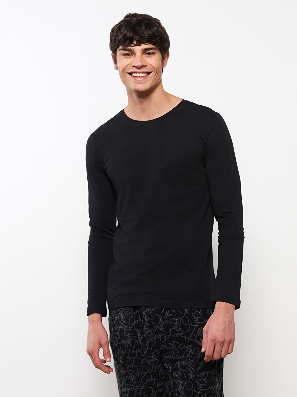 Crew Neck Long Sleeve Men's Pajama Top W2ID51Z8RQN W2ID51Z8RQN