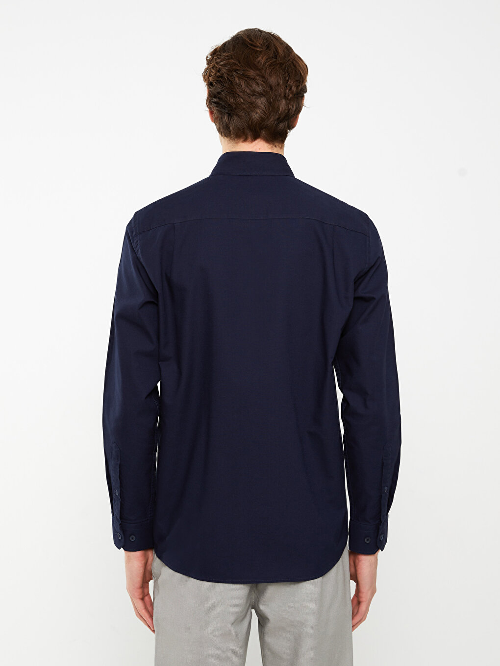 Regular Fit Long Sleeve Oxford Men's Shirt -S30085Z8-CRP - S30085Z8-CRP ...