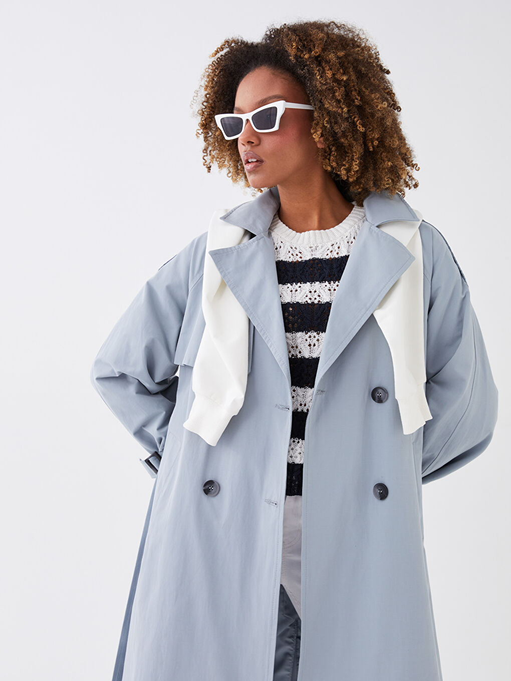 Jacket Collar Regular Long Sleeve Women's Trench Coat S30240Z8SQJ