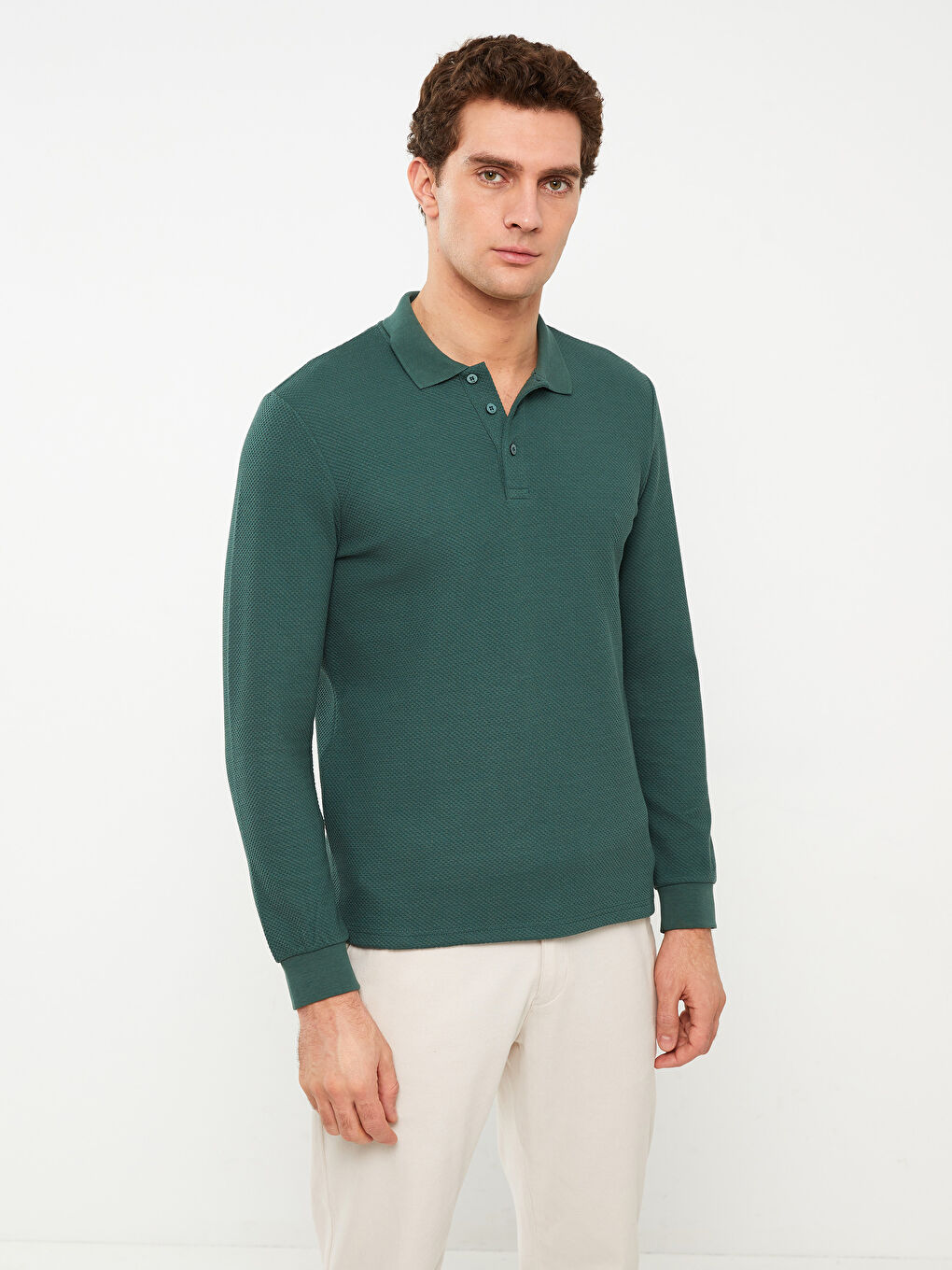Long sleeve shop polo sweatshirt