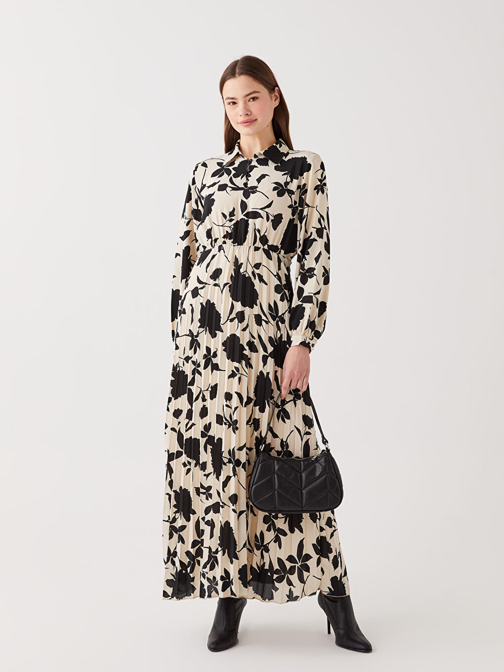 Shirt Neck Patterned Long Sleeve Women s Dress S31688Z8 LQJ S31688Z8 LQJ LC Waikiki