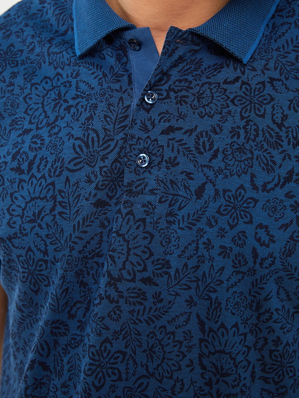 Polo Neck Short Sleeve Patterned Men's T-Shirt -S31825Z8-MKR