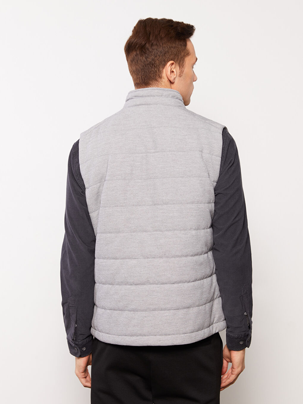 Standard Fit Funnel Neck Men's Waistcoat -S32073Z8-LAL
