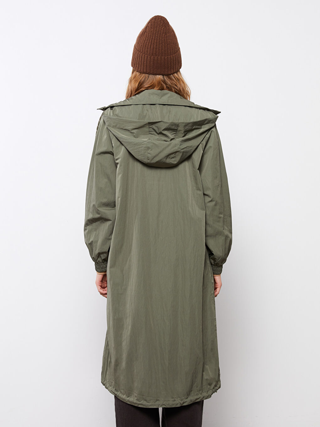 Khaki raincoat with hood outlet