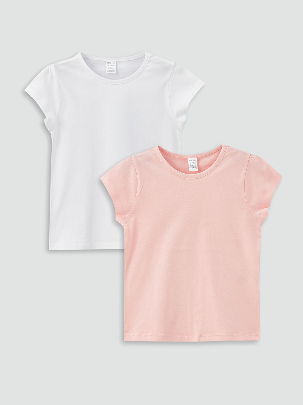 Crew Neck Short Sleeve Baby Girl TShirt 2 Pieces S35423Z1E88