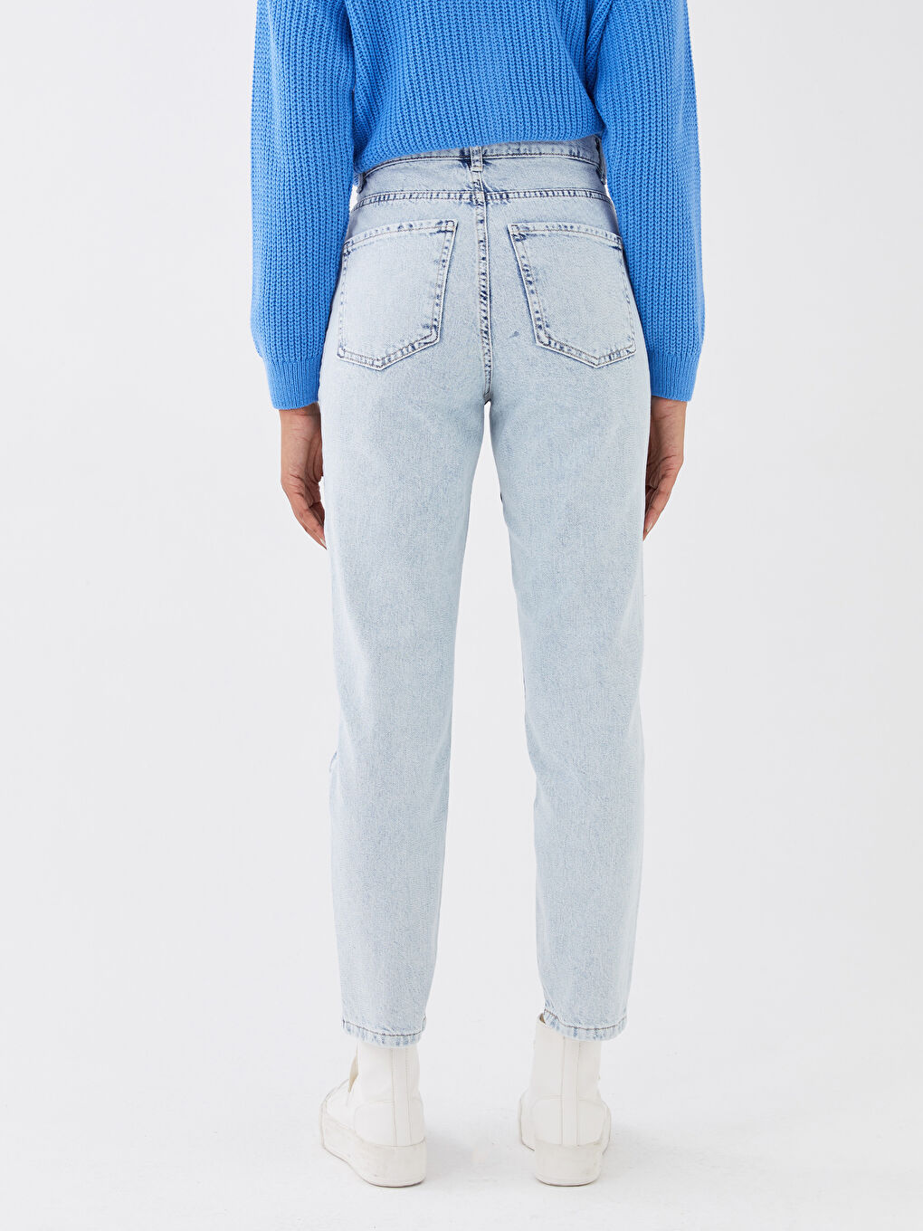 High Waist Mom Fit Color Block Women Jeans -S38974Z8-311