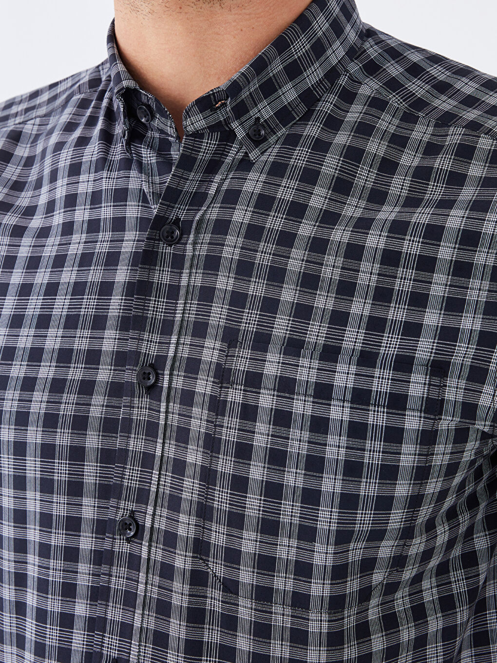 Regular Fit Short Sleeve Plaid Poplin Men's Shirt -S3AA82Z8