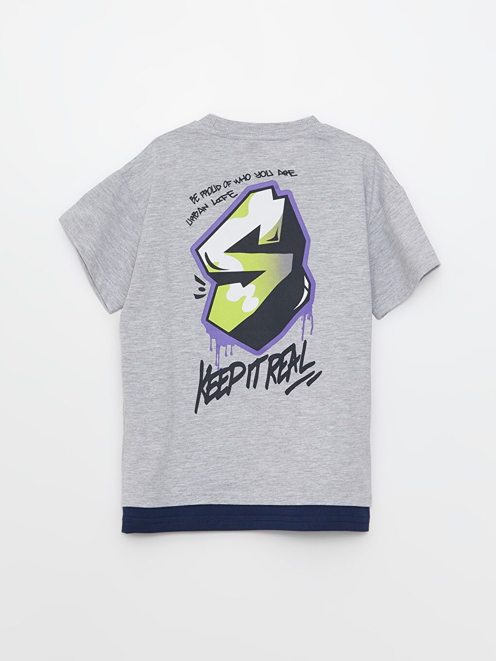 Crew Neck Oversize Boy's T-Shirt -S3AN82Z4-LAL - S3AN82Z4