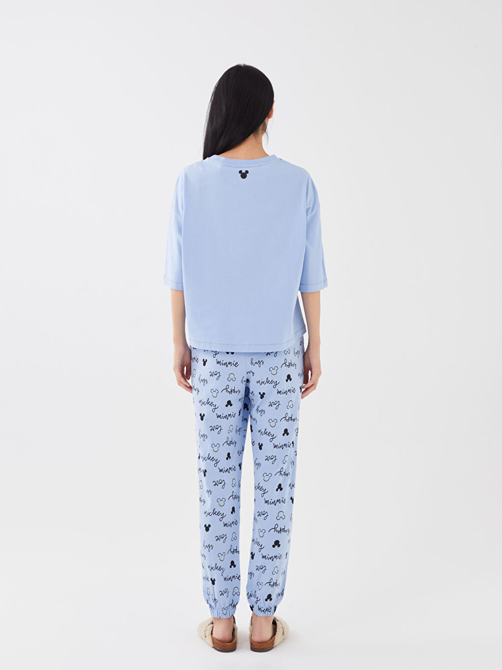 2024超人気 Crew Neck Mickey Mouse Printed Short Sleeve Women's Pajamas コスプレ衣装