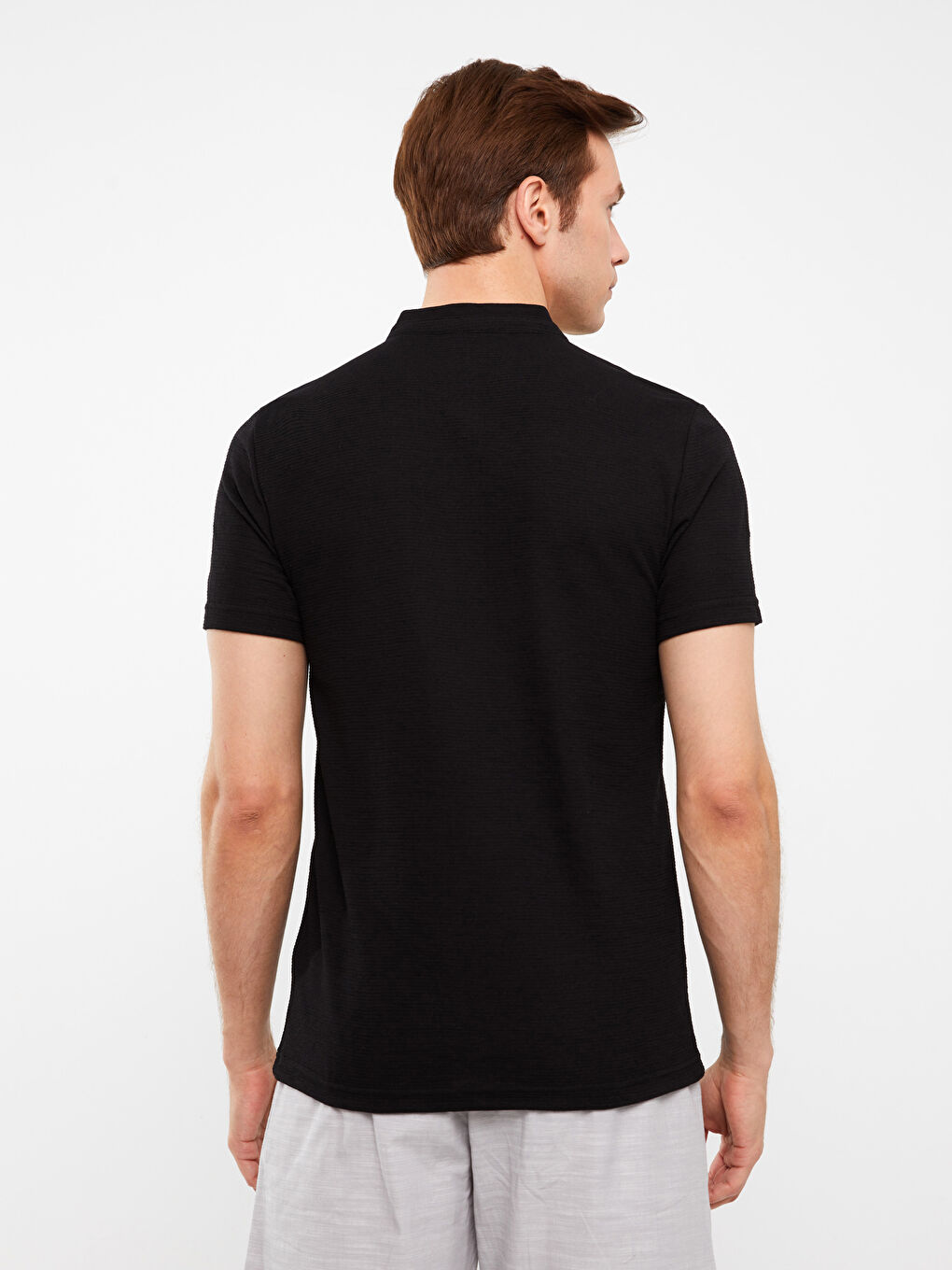 Men's Tie Front Cropped T-Shirt - Short Sleeve Casual Crop Top Summer Shirt