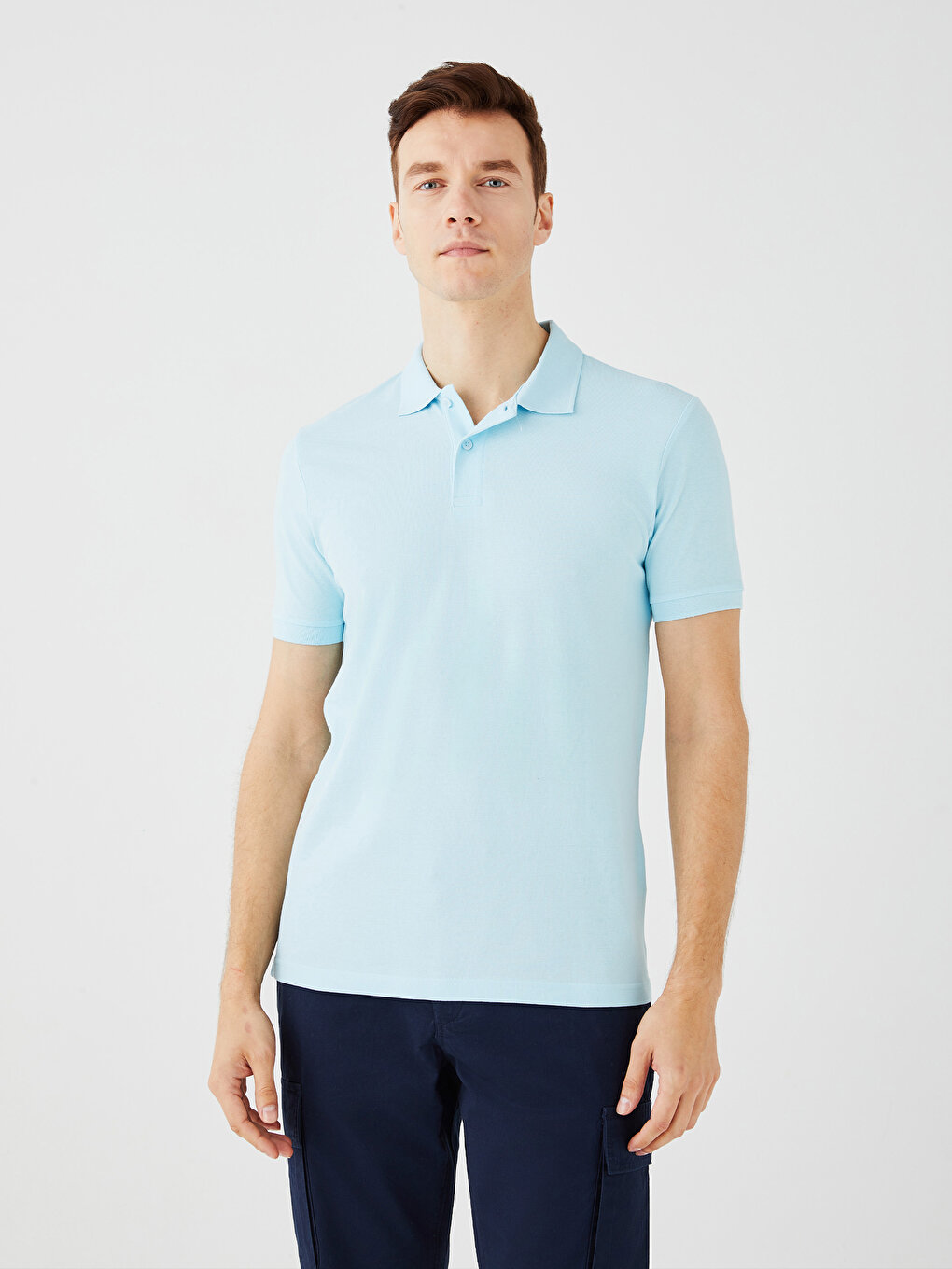 Polo Neck Short Sleeve Pike Men's T-shirt -S3BD57Z8-L8A - S3BD57Z8-L8A ...
