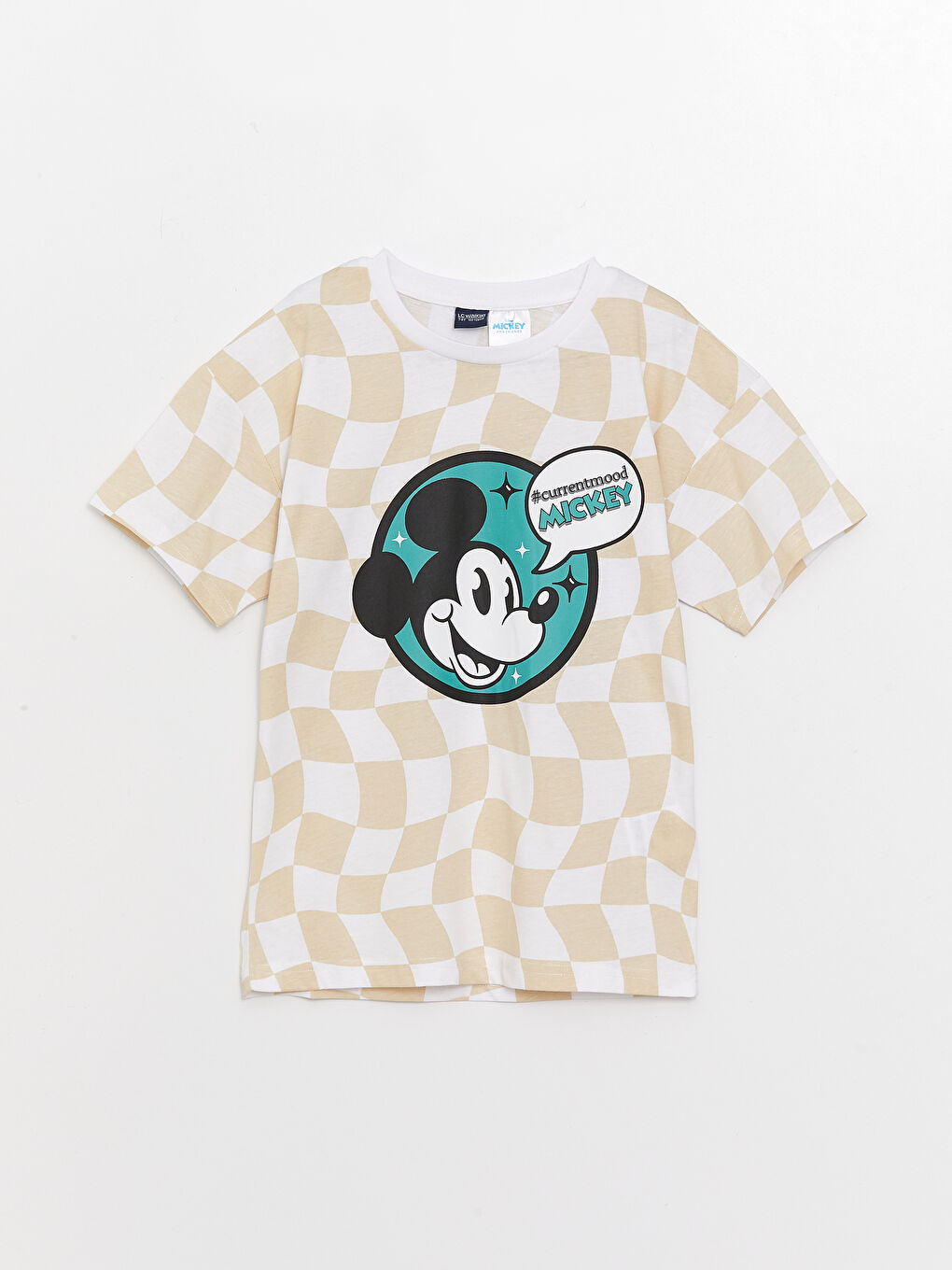 Relaxed Fit Crew Neck Mickey Mouse Printed Boys' T-Shirt