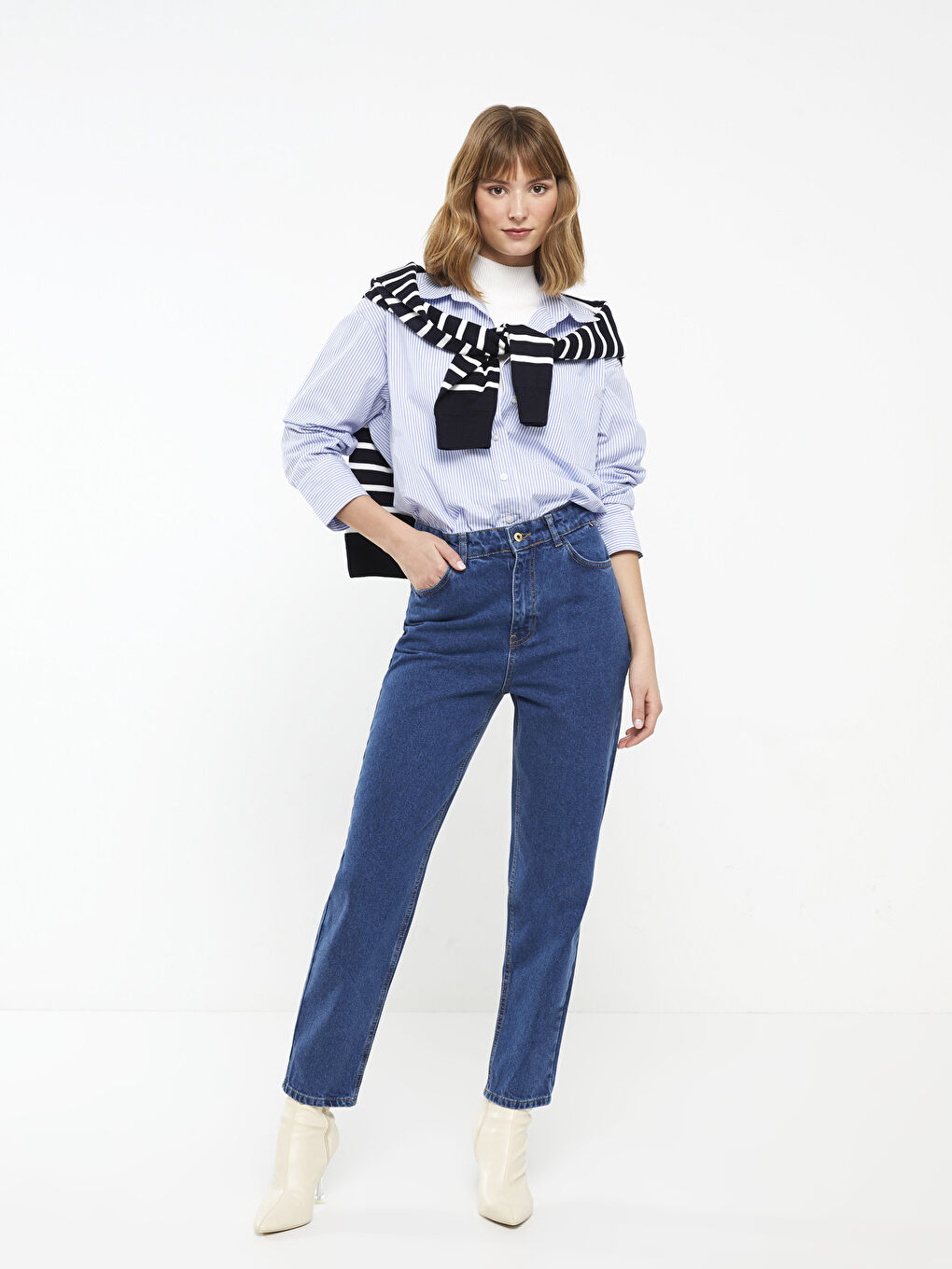 好きに Standard Waist High Fit Jean Women's Detailed Pocket ウォーキング・ランニングウェア