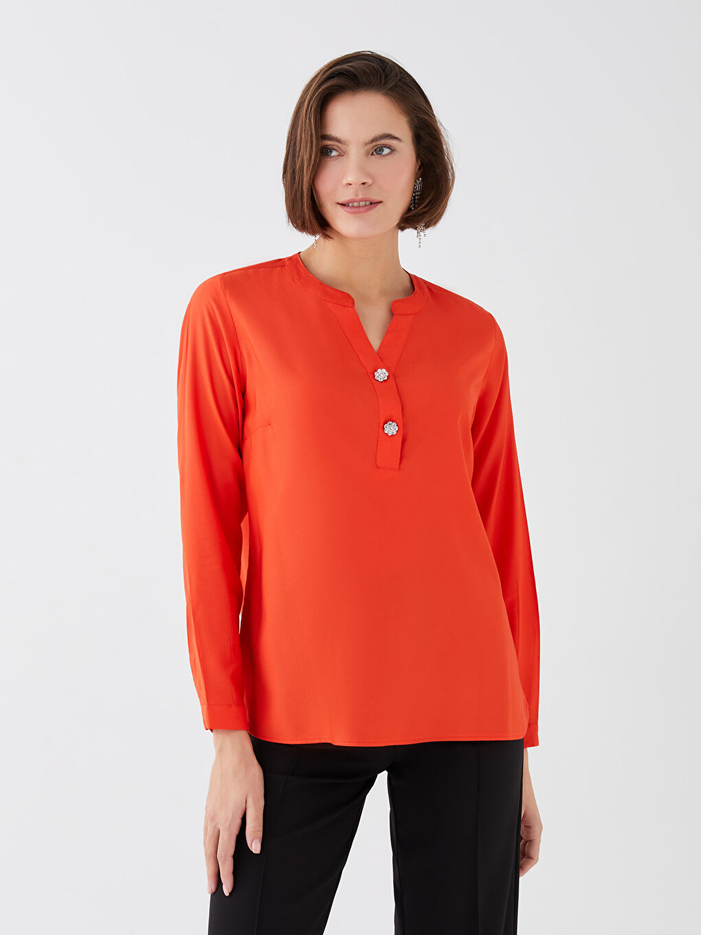 Turtleneck Straight Long Sleeve Women Blouse S3CC04Z8GWZ S3CC04Z8