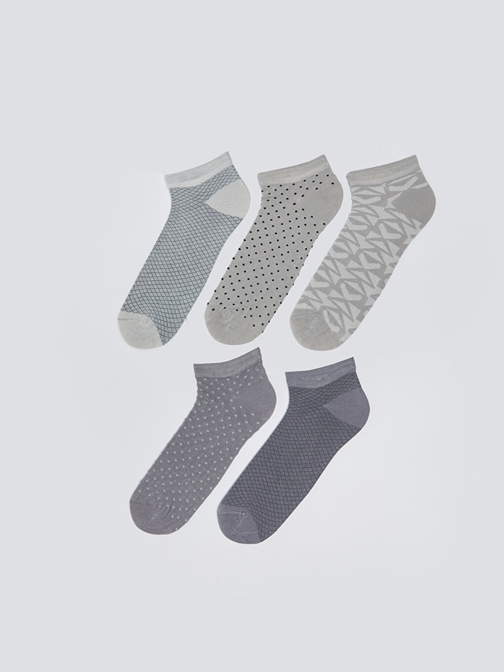 Patterned Men's Bamboo Booties Socks 5 Pack -S3CG25Z8-K00