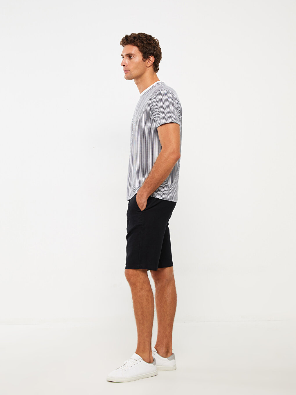 Slim Fit Linen Blended Blend Men's Shorts -S3CQ62Z8-CVL - S3CQ62Z8-CVL ...