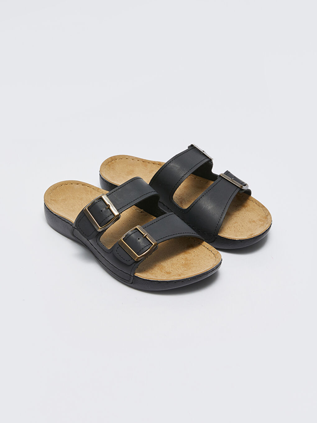 LC WAIKIKI Double Band Buckle Detail Men's Slippers -S3CU77Z8-HUC