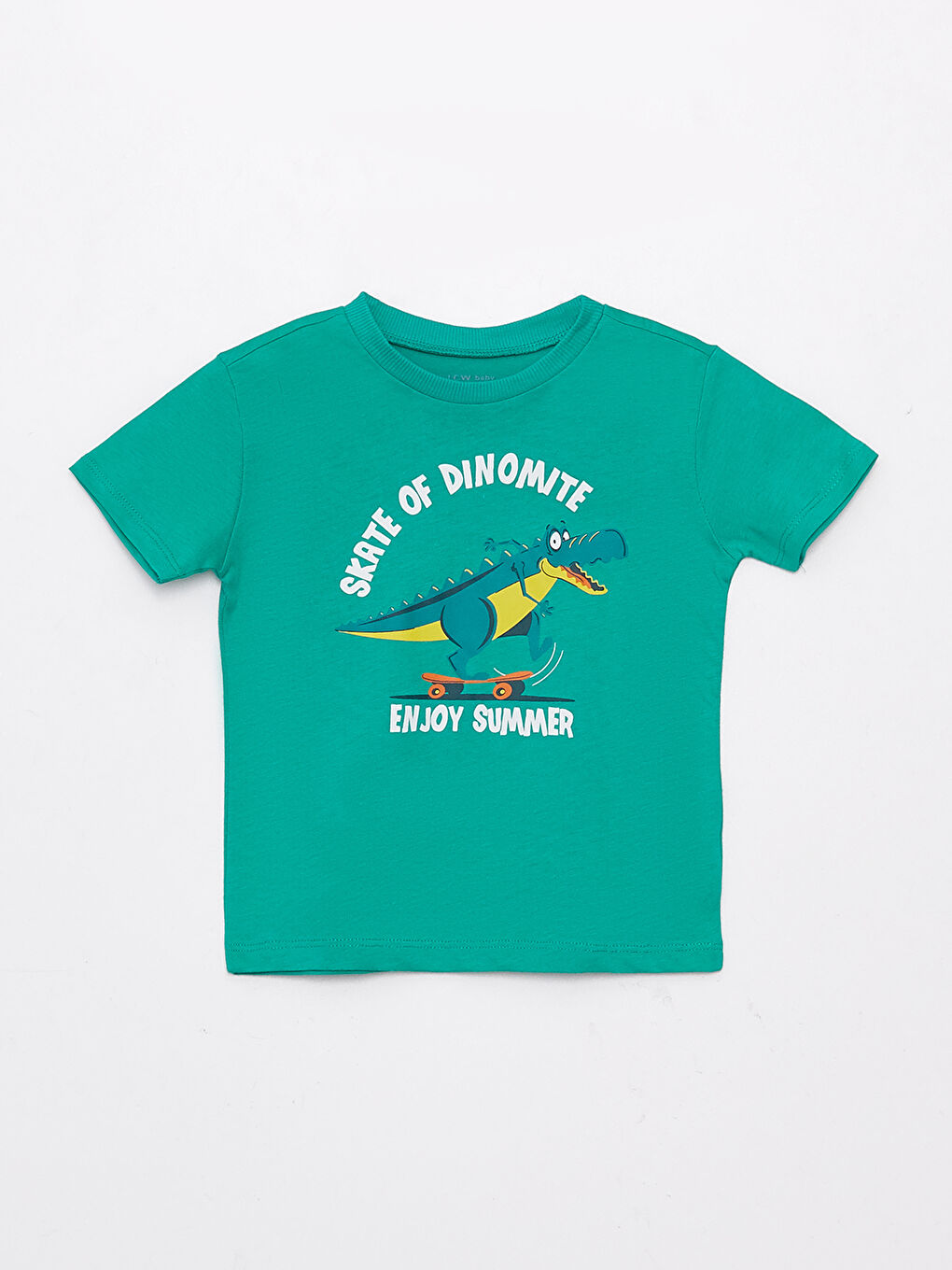 Crew Neck Short Sleeve Printed Baby Boy TShirt and Shorts 2Piece Set