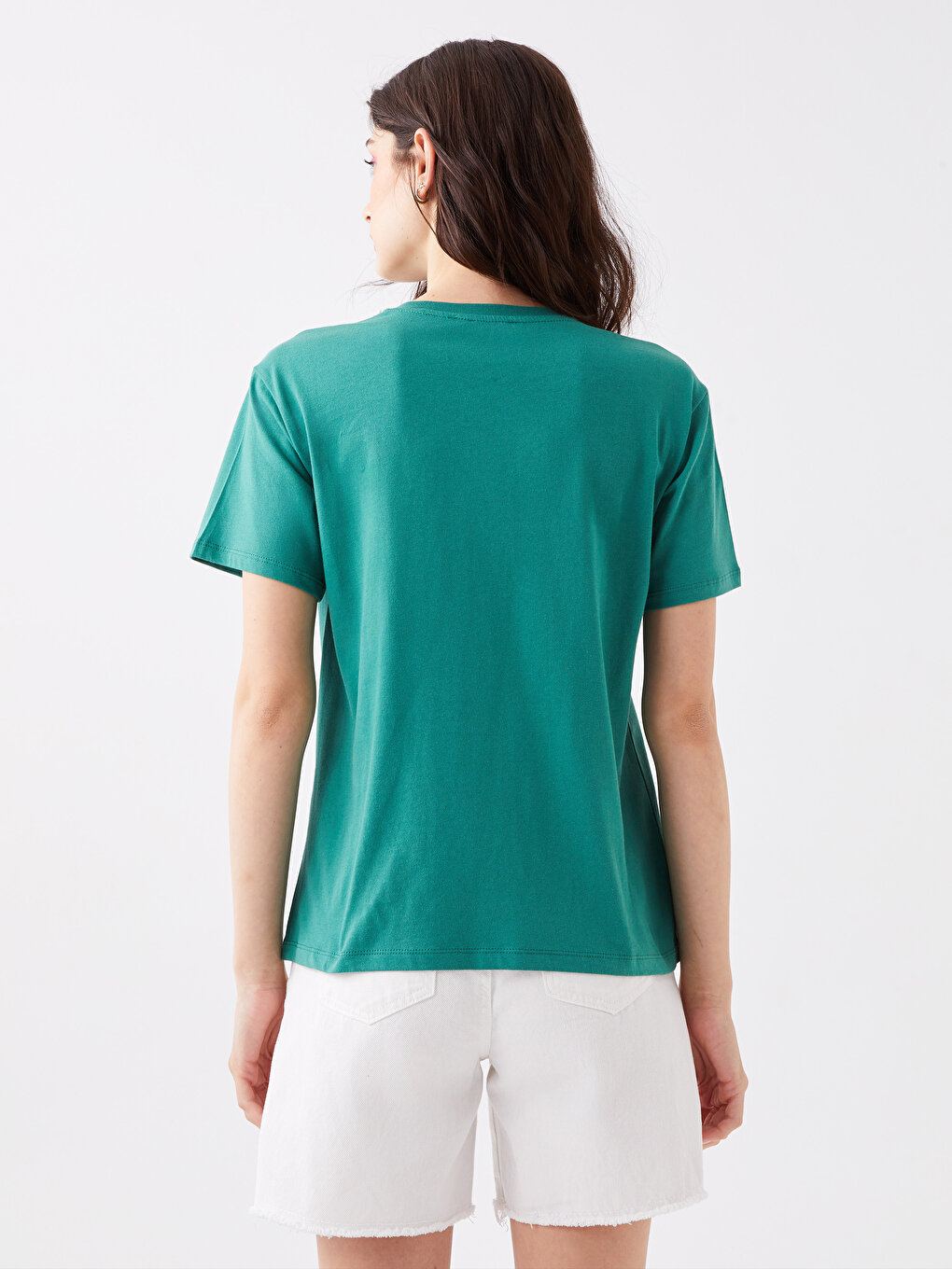 Crew Neck Printed Short Sleeve Women's T-shirt -S3EA08Z8-H3F - S3EA08Z8 ...