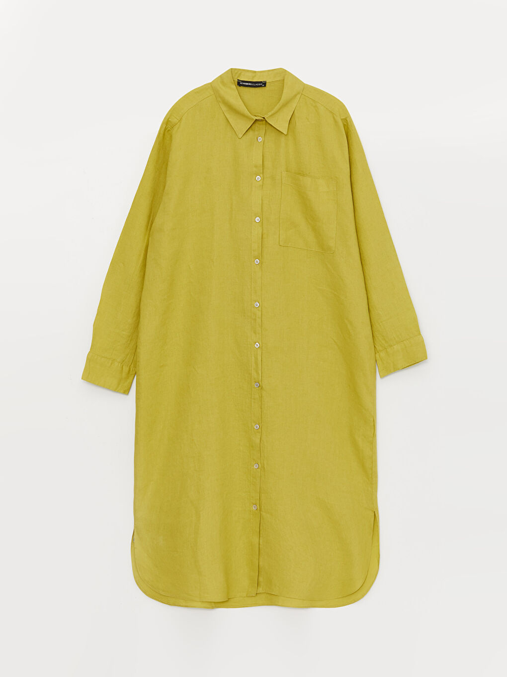 Plain Long Sleeve Linen Women's Shirt Tunic -S3EK57Z8-F0P
