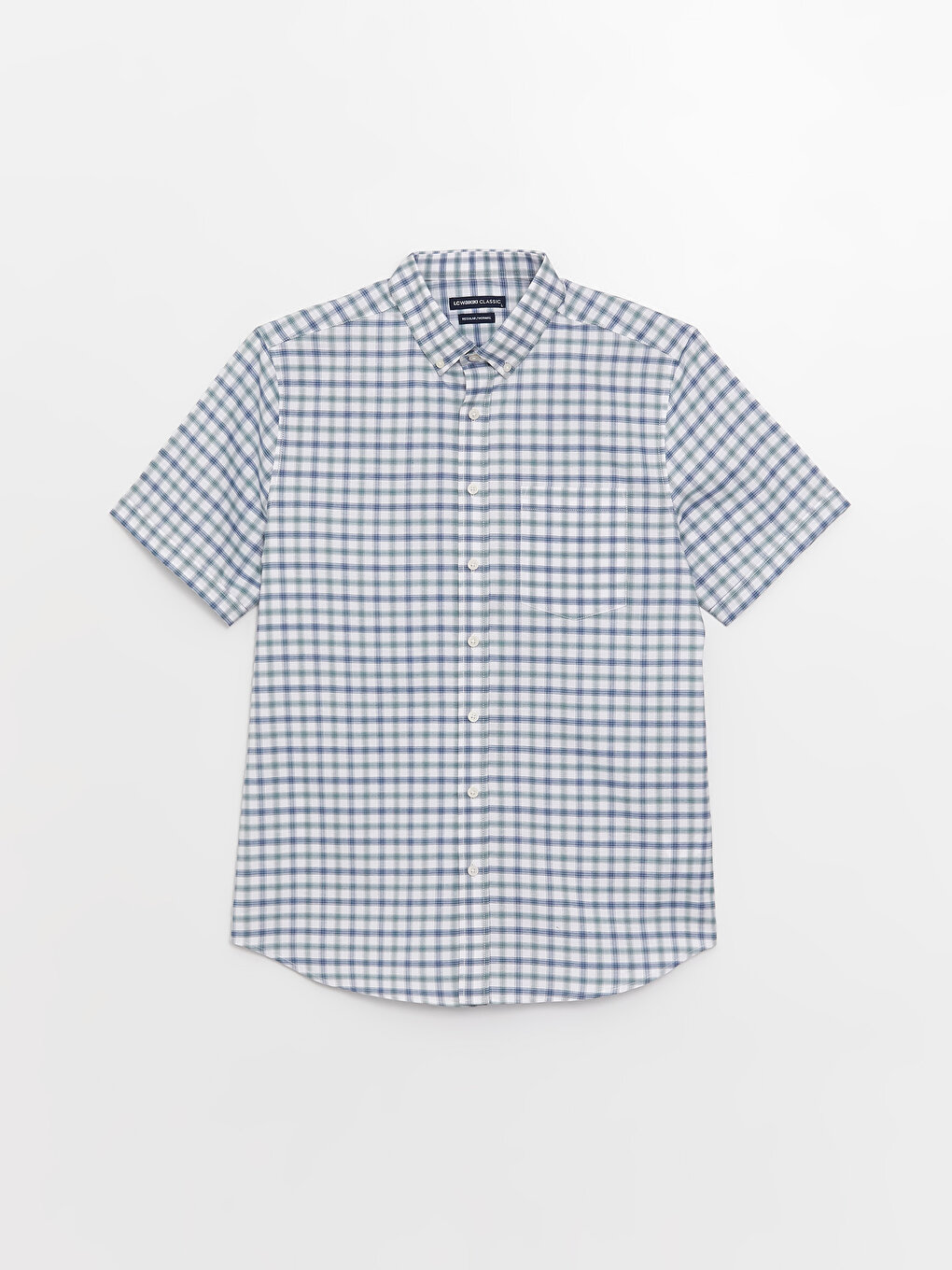 Regular Fit Short Sleeve Plaid Oxford Men's Shirt -S3FD08Z8-LME ...