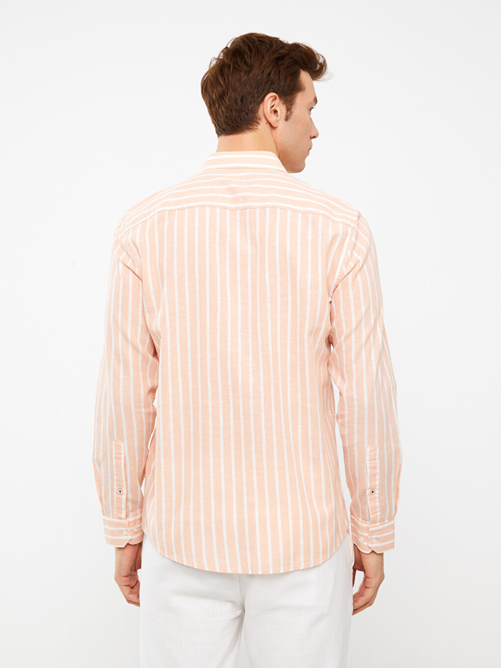 Chemise Homme Coton Oxford à Rayures - Manches Longues, Coupe Régulière | Pour Bureau, Décontracté, Cadeau